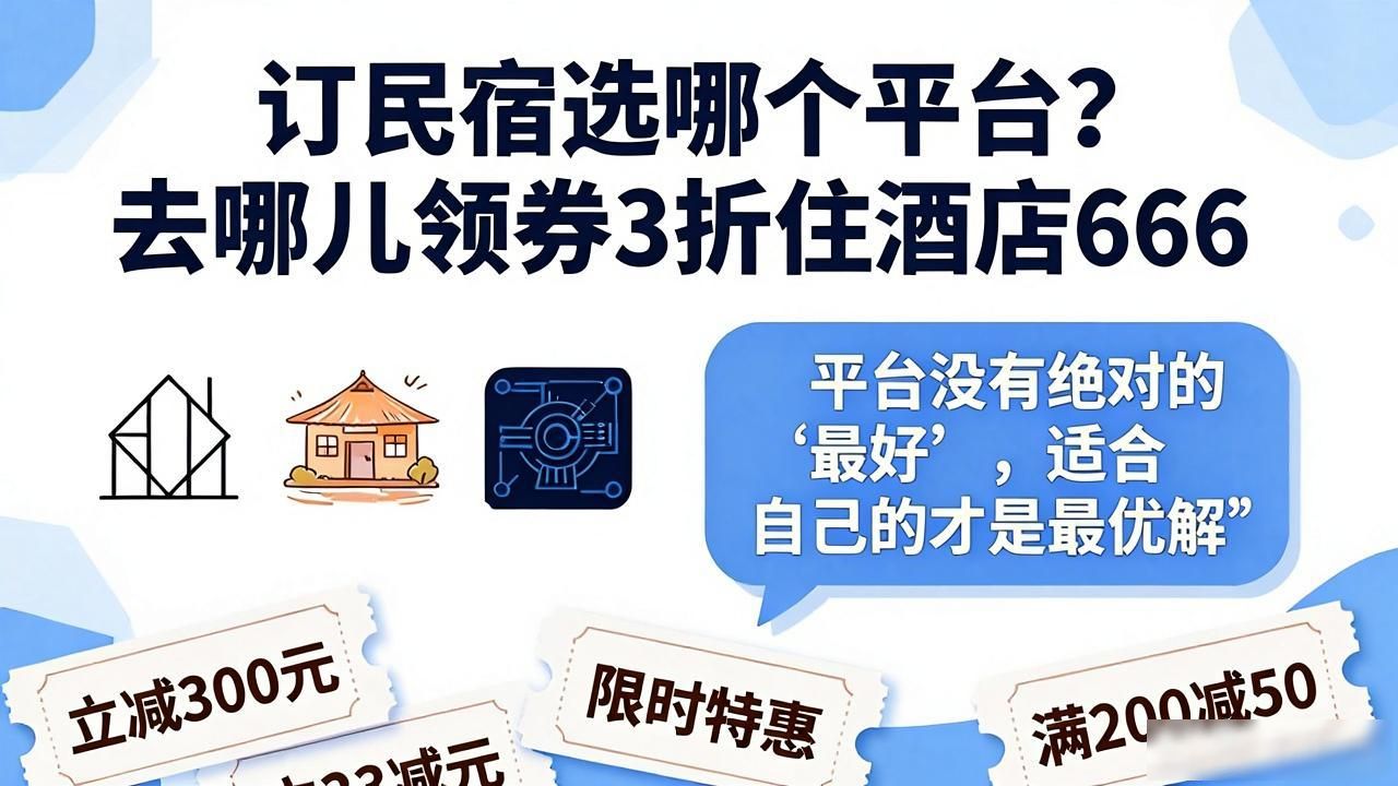 订民宿选哪个平台？去哪儿领券3折住酒店666