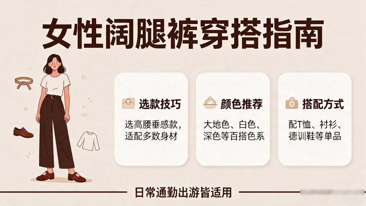 女性日常穿搭指南：选裤技巧及阔腿裤颜色款式推荐