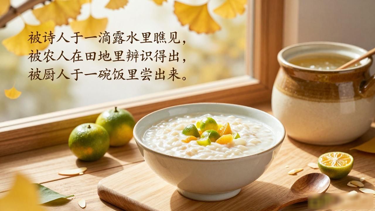 白露养颜食谱：青桔酒酿杏仁酪，润燥防秋乏